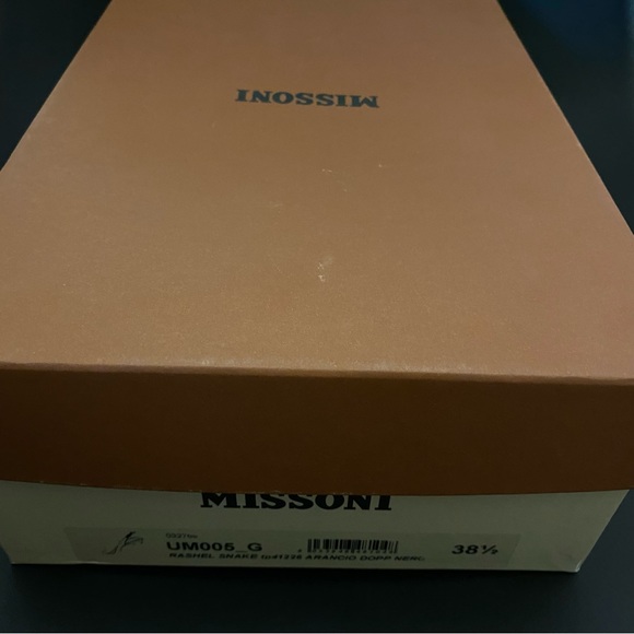 NIB MISSONI Brown Zigzag Knit Platformed High Heels Made in Italy 38.5 MSRP $695 - Picture 11 of 16